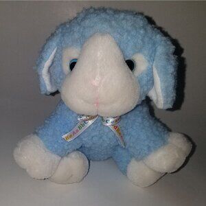 VTG TB Trading Blue Sheep Lamb Plush Stuffed Animal Alphabet Letter Ribbon ABCDE